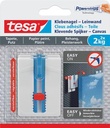 Tesa clou adhésif toile, supporte 2 kg, papier peint et plâtre, blanc, 2 clous et 6 languettes