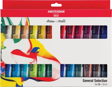 Amsterdam peinture acylique tube de 20 ml, étui de 24 pièces