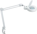 Maul luminaire loupe led viso, sur pince 6,3cm, longeur de bras 2x31cm, objectif 144cm2, blanc