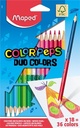 Maped crayon de couleur color'peps duo, blister avec 18 pièces