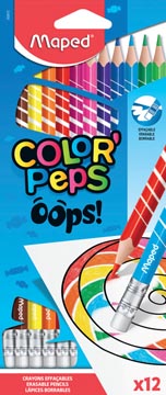 Maped crayon de couleur color'peps oops, 12 crayons en étui cartonné