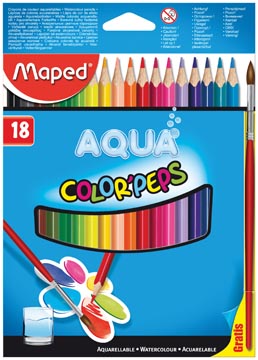 Crayon de couleur aquarellable color'peps aqua 18 crayons