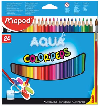 Crayon de couleur aquarellable color'peps aqua 24 crayons