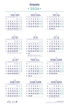 Brepols calendrier annuel, 2024