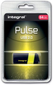 Integral pulse clé usb 2.0, 64 go, noir/jaune