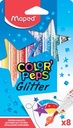 Maped feutre color'peps glitter, étui de 8 pièces en couleurs assorties