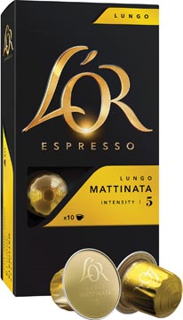 Douwe egberts capsules de café l'or intensity 5, mattinata, paquet de 10 capsules