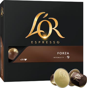 Douwe egberts capsules de café l'or, intensity 9, forza, paquet de 20 capsules