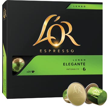 Douwe egberts capsules de café l'or, intensity 6, lungo elegante, paquet de 20 capsules