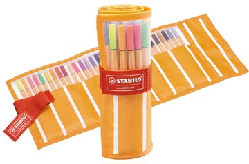 Stabilo point 88 fineliner, set de rouleaux de 30 pièces en couleurs assorties