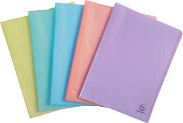 Exacompta protège-documents chromaline, 30 pochettes, couleurs pastel assorties