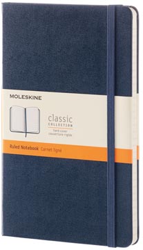 Moleskine carnet de notes, ft 13 x 21 cm, ligné, couverture solide, 240 pages, saphir