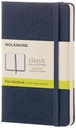 Moleskine carnet de notes, ft 9 x 14 cm, uni, couverture solide, 192 pages, saphir