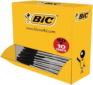 Bic stylo bille cristal medium, offre spéciale 90 + 10 gratuit, noir