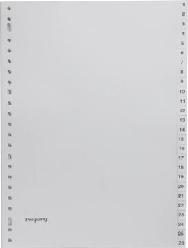 Pergamy intercalaires, ft a4, perforation 23 trous, pp gris, set 1-52