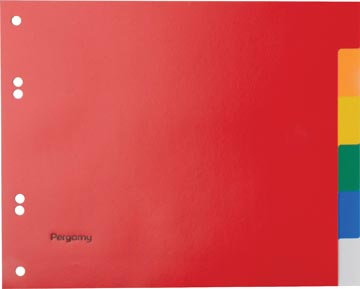 Pergamy intercalaires, ft a5, perforation 6 trous, pp, 6 onglets en couleurs assorties
