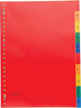 Pergamy intercalaires, ft a4, perforation 23 trous, pp, couleurs assorties, set 1-10
