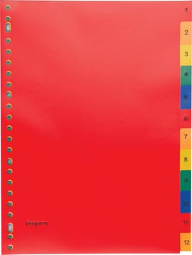 Pergamy intercalaires, ft a4, perforation 23 trous, pp, couleurs assorties, set 1-12