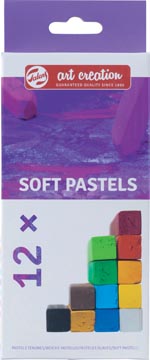 Talens art creation pastels tendres, boîte de 12 pièces en couleurs assorties