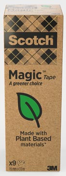 Ruban adhésif magic tape: a greener choice, ft 19 mm x 33 m, tour de 9 rouleaux