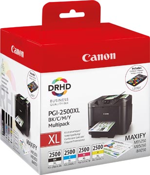 Canon cartouche d'encre pgi-2500xl, 1.760 - 2.500 pages, oem 9254b004, noir + 3 couleurs