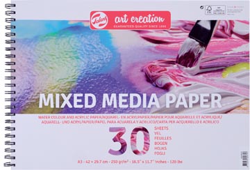 Van gogh mix media papier 250 g/m² ft a3, bloc de 30 feuilles