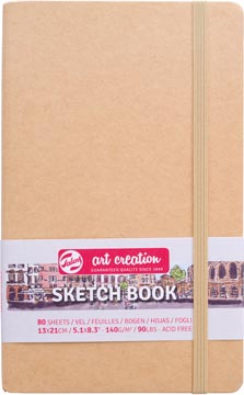 Talens art creation cahier de croquis, couverture kraft, ft 13 x 21 cm