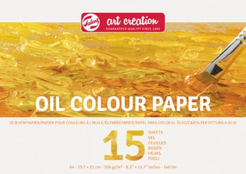 Talens art creation papier pour peinture à l'huile , 300 g/m², ft a4, bloc de 15 feuilles