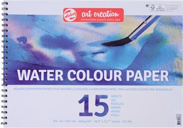 Talens art creation papier aquarelle, 240 g/m², ft a3, bloc de 15 feuilles