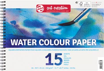 Talens art creation papier aquarelle, 240 g/m², ft a4, bloc de 15 feuilles