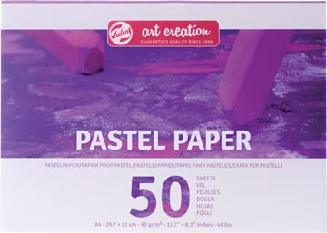 Talens art creation papier pour pastels, 90 g/m², ft a4, bloc de 50 feuilles