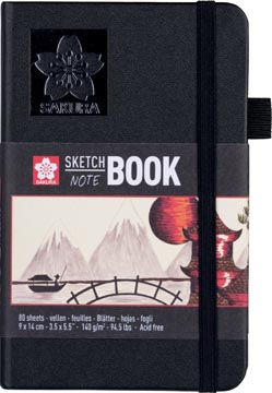 Sakura carnet de croquis, 80 pages, 140 g/m², ft 9 x 14 cm, papier blanc