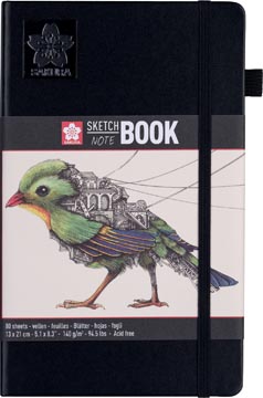 Sakura carnet de croquis, 80 pages, 140 g/m², ft 13 x 21 cm, papier blanc