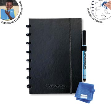 Correctbook a5 hardcover: cahier effaçable / réutilisable, blanc, ink black (noir)