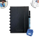 Correctbook a5 premium hardcover: cahier effaçable / réutilisable, ligné, ink black (noir)