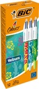 Bic 4 colours velours, stylo bille, 0,32 mm, 4 couleurs d'encre classique, boîte de 12 pièces