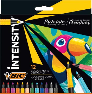 Bic feutre intensity, point fine, étui cartonné de 12 pièces