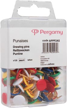 Pergamy punaises, couleurs assorties, 120 pièces