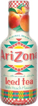 Arizona thé froid peach iced tea, bouteille de 500 ml, paquet de 6 pièces