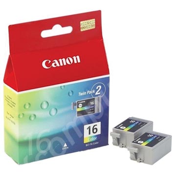 Canon cartouche d'encre bci-16-cl, 100 pages, oem 9818a002, duopack, 3 couleurs