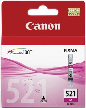 Canon cartouche d'encre cli-521m, 445 pages, oem 2935b001, magenta