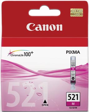 Canon cartouche d'encre cli-521m, 445 pages, oem 2935b001, magentad