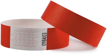 Combicraft bracelets en tyvek, rouge, paquet de 100 pièces