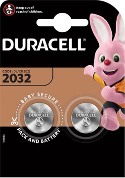 Duracell piles bouton electronics, dl/cr 2032, 3 volt, blister 2 pièces