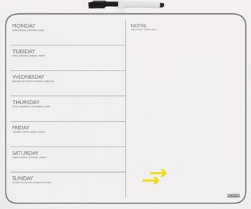 Desq planning magnétique par semaine et tableau d'affichage, ft 40 x 50 cm