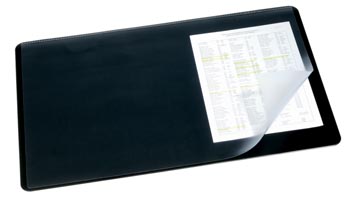 Durable sous-main avec couverture transparante 530x400 mm, noir