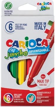 Carioca feutre jumbo superwashable 6 feutres en étui cartonné