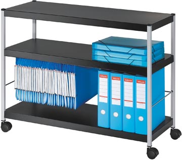 Paperflow trolley mobile multifonctionnel, noir, extra large