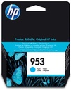 Hp cartouche d'encre 953, 630 pages, oem f6u12ae, cyan