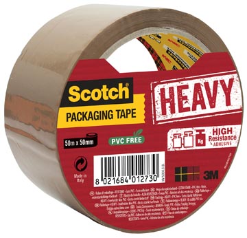 Scotch ruban d'emballage heavy, ft 50 mm x 50 m, brun, emballé individuel